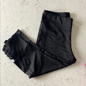 NWOT Jockey Black Leggings with Lace-Up Detail - Size Large